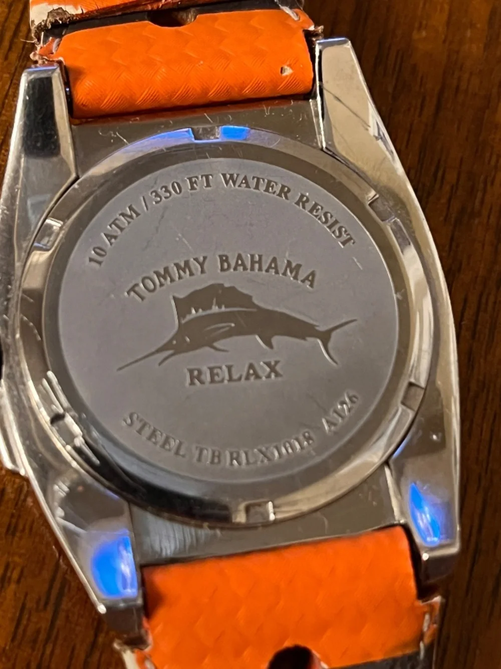 Men's Tommy Bahama Brand Watch/Timepiece With Navy Blue and Orange Face